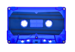 Transparent Blue Cassette Shell Tab Out